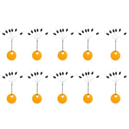 60pcs 10 Group Set High Quality Rubber Space Beans For Sea Carp Fly Fishing Black Rubber Oval Stopper Fishing Bobber Float