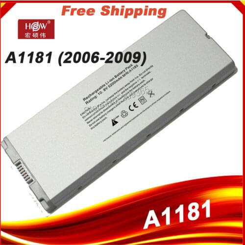 Special Price Battery for Macbook 13" MAC A1185 A1181 MA566FE/A MB881LL/A White 55Wh