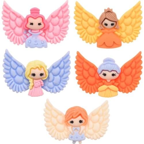 20PCS 1.4inch Resin Princess Flat Back Baby Girls Hair Accessories for Hair Bows Making Supplies Center for Hairclip Barrettes