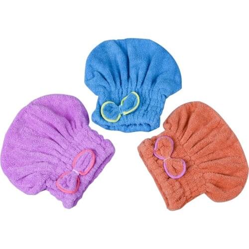 Really Microfiber Cute Bow Shower Cap Dry Hair Cap Thicken Shampoo Hair Drying Towel Bathroom Towel Water Absorbent Protect Hair