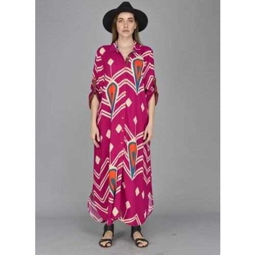 Drop Detail Long Boho Shirt Dress 2021 New Fashion Very Stylish Womens Clothing With 3 Different Color Options