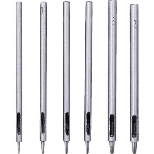 LMDZ 0.5-2.5mm Sizes Leather Hole Punch Round Steel Craft Hollow Drilling Tools Leather Handicraft Puncher Set Leather Tool