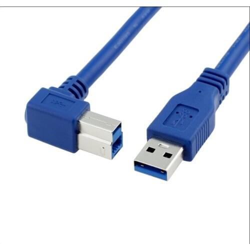 90 Degree Right Angled USB 3.0 A Male AM to USB 3.0 B Type Male BM USB3.0 Cable 1m 2m 3m For printer scanner HDD