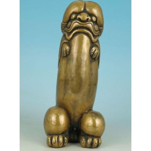 CHINESE OLD NICE ASIAN CHINESE BRONZE CARVED PENIS GOD COLLECT STATUE FIGURE ORNAMENT WATCHES DECORATION BRONZE FACTORY OUTLETS