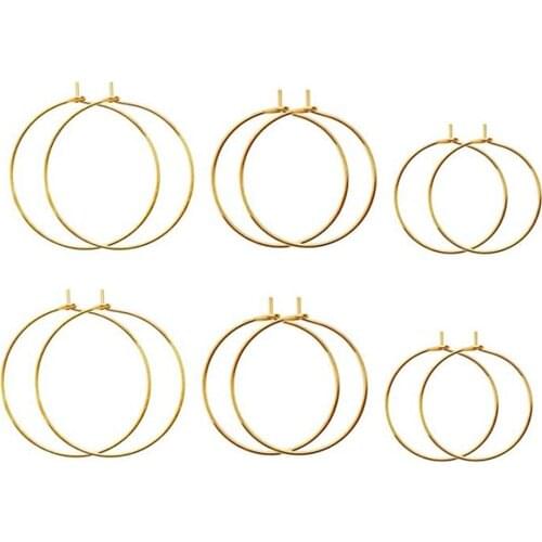 20pcs Stainless Steel Big Circle Wire Hoops Loop Earrings High Quality Open Beading Hoop for DIY Dangle Earring Jewelry Making