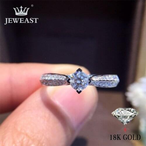 Natural Diamond 18K Gold Pure Gold Ring Beautiful Gemstone Ring Good Upscale Trendy Classic Party Fine Jewelry Hot Sell New 2020