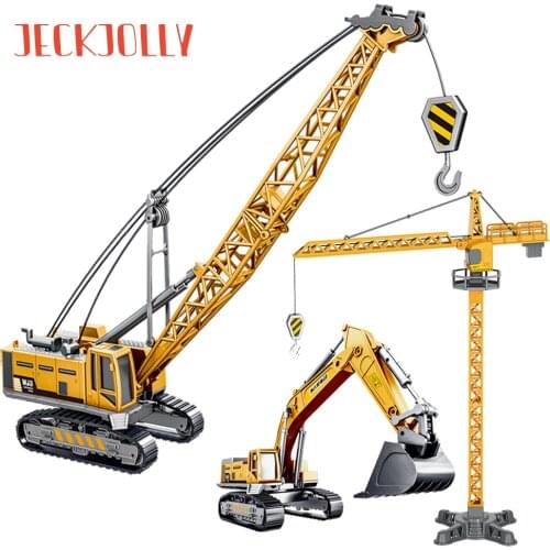 Alloy Construction Engineering Truck Models Play Construction Crane Excavator Vehicles Bulldozer Cars Set Toys for Boys Kids