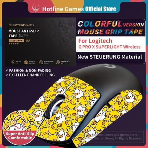 Hotline Games Mouse Grip Tape for Logitech G PRO X Superlight Wireless Gaming Mouse Anti-slip Tape [Color-Cute Duck]