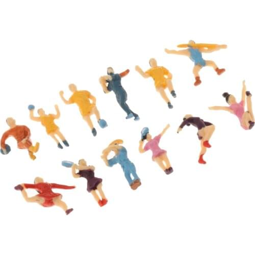 1:100 Scale 12pcs Character Figure Doll Model for Miniature Layout DIY Decoration