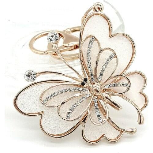 Butterfly metal creative key ring new car bag key ring fashion trend sweet romantic key ring