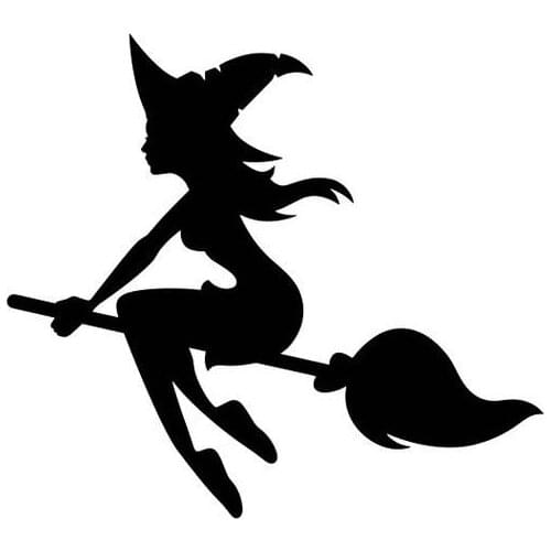 Cartoon Car Sticker Creative Witch Car Body Window Decorative Decal 12cm*10cm