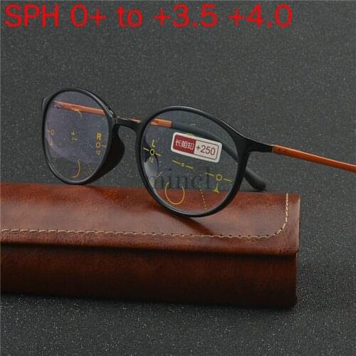 MINCL/2020 New Men Quality Progressive Lenses Reading Glasses Women Fashion Round Full Rim Classic Multifocal Glasses for Men NX