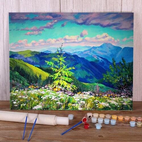 Landscape Chornogora Coloring By Numbers Painting Kit Acrylic Paints 50*70 Canvas Painting Home Decor For Adults Wholesale