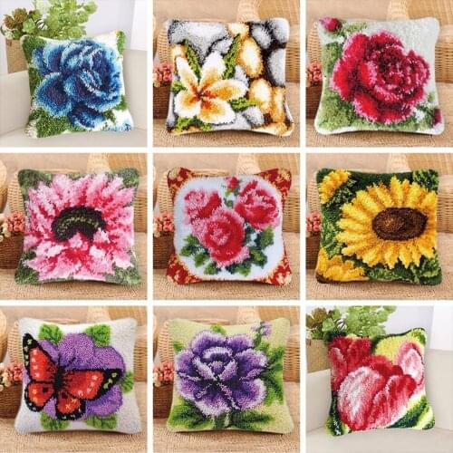 Knooppakket Knoopkussen Latch Hook Pillow Cover Foamiran For Needlework Latch Hook Cushion Embroidery Cross Stitch 37/43/50 Cm