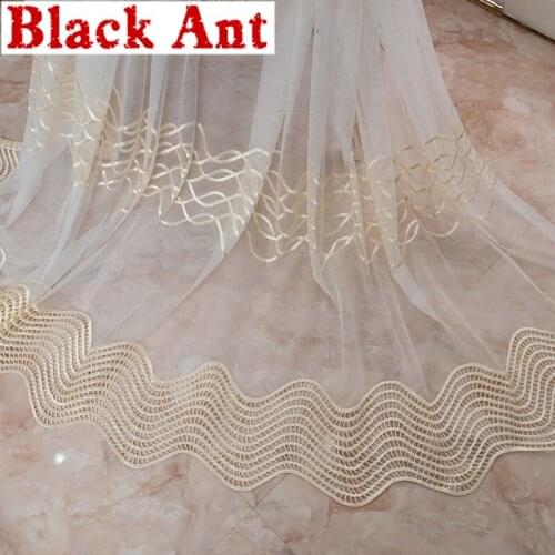 Nordic Style Geometric Tulle Curtain For Living Room Window Screen Bay Balcony Volie Sheer Curtain Home Decora X-ZH237#30