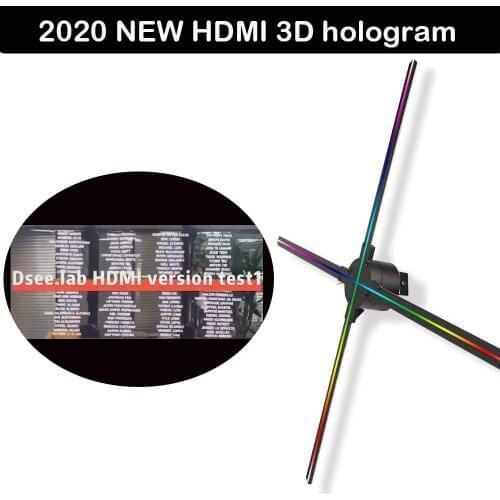 2020 LATEST HDMI function 3D Hologram projector Advertising Display LED Holographic fan Naked Eye Fan display