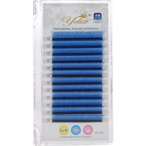 Yelix New YY Lashes Purple, Blue, Brown Eyelash Extension Supplies C/D Curly Lashes Eye Lash Trays Mink Eyelashes Wholesale
