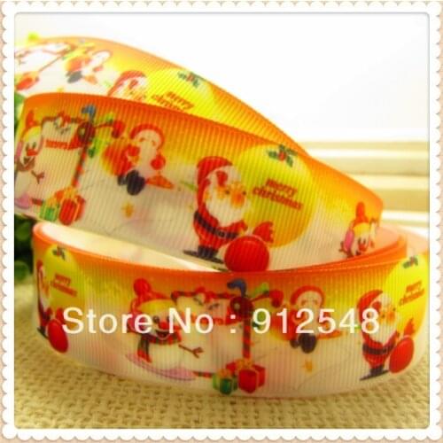 2013 Christmas New arrive,free shipping 7/8'' (22mm) Printed grosgrain ribbon,Santa Claus ,91425