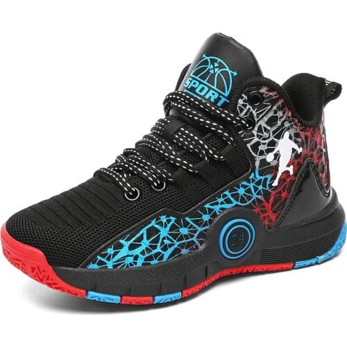 Newest Sports Kids Sneakers Fashion Boys Basketball Shoes Anti-skid Shoes Big Children Sport Running Trainer Shoes Basket Sport