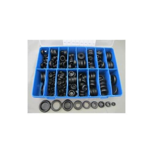 New 250 pcs/set Rubber Grommet Firewall Hole Plug Set Electrical Wire Gasket Kit With box
