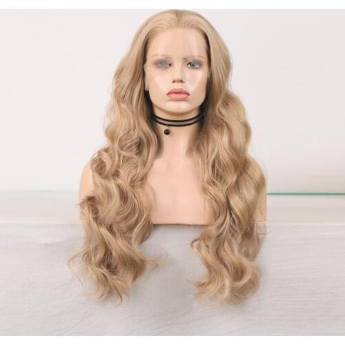 High Temperature Fiber Synthetic Lace Front Wigs for Women Long Blonde Wig Body Wave Lace Wigs Free Part Cosplay Wig