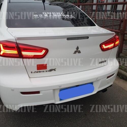 Use For Mitsubishi Lancer 2008--2015 Year Spoiler B Style ABS Plastic Carbon Fiber Look Rear Trunk Wing Car Body Kit Accessories