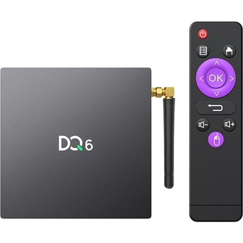 DQ6 Android 10.0 Smart TV Box RK3318 Quad Core UHD 4K Media Player VP9 H.2652.4G/5G WiFi BT4.2 Digital Display Remote Control
