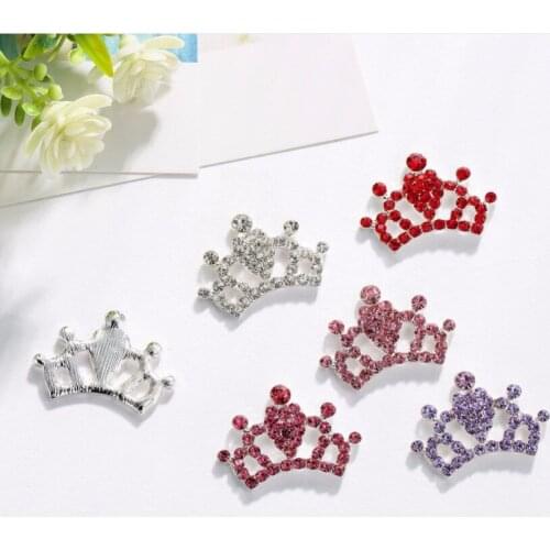 Rhinestone button flatback for DIY 10PCS/lot for hair as gift Free shipping 30*22mm crown rhinestone button 10PCS (BTN-5488)