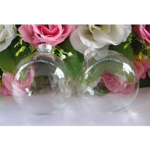 Christmas Ball, 3" Clear Glass Ornament Balls 80mm Silver Tops, Christmas/ Event/ Shop Window Decoration, freeshipping 12pcs/lot