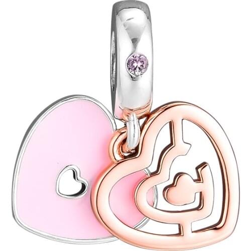Rose Road to Love Hanging Charm Fits Sterling Silver Jewelry Bracelets Beads For Jewelry Making Woman Charms