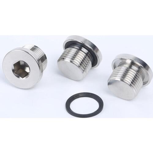 With ED Seal Ring 1/8" 1/4" 3/8" 1/2" 3/4" 1" 1-1/4" 1-1/2" BSPP Male SS304 Countersunk Plug Solid With Flange Hex Socket