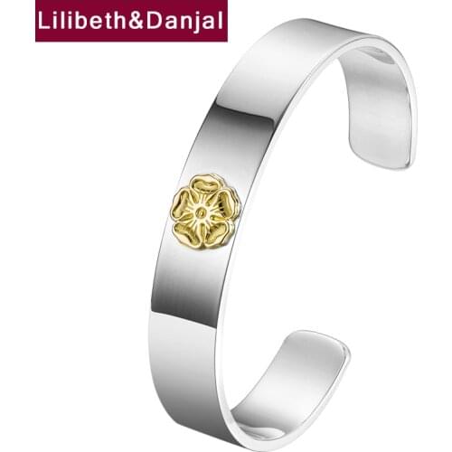 Lucky Clover Grass Smooth Style Adjustable Bracelet Bangle Pure 925 Sterling Silver Fashion Jewelry Women Men 2021 Arrival B32