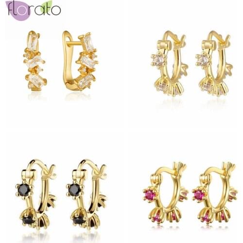 925 Sterling Silver Ear Buckle Inlaid Exquisite Crystal Hoop Earrings Minimalist Earring Popular Jewelry For Women Birthday Gift