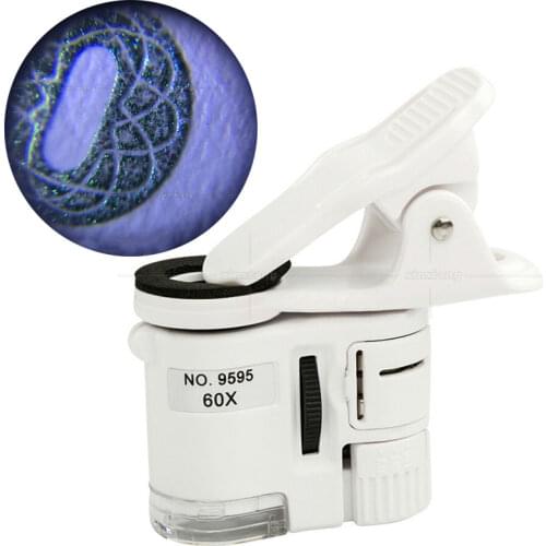 Xinxiang Magnifier Microscop Phone Camera Magnifying glasses LED 60X Jewelry Currency Loupe Clip HD Microscope Glasses Magnifier