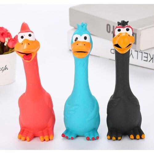 Funny Cartoon Latex Chicken Squeeze Screaming Soft Dog Chew Playing Toy Pet Supplies