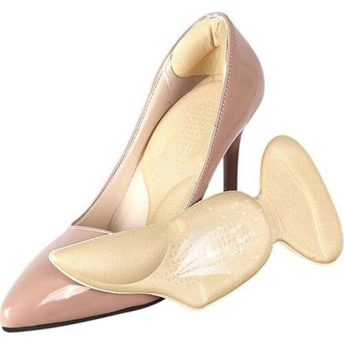 1Pair Heel Soft Back Soft Insole Pad Inserts Breathable Anti-slip Post Relieve Pressure For High Heel Shoe