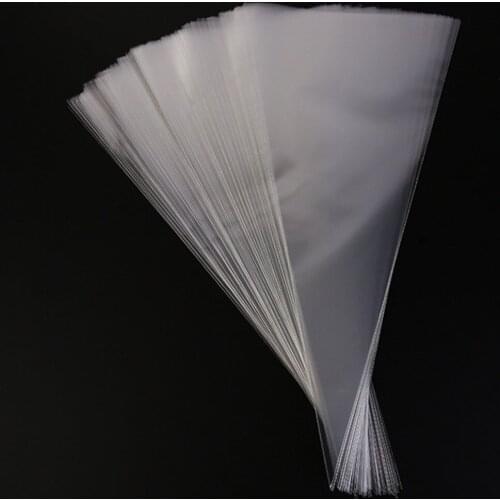 100pcs Transparent Cone Bags Clear Cello Gift Bags Sweets Treat Bags With Gold Silver Twist Ties Pouches Decoration 13*25cm