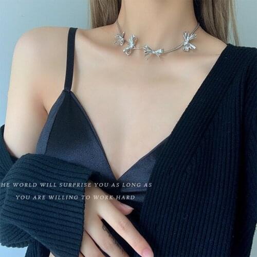 Irregularly Woven Bow Knot Necklace Collar Clavicle Chain Fashion Trend Temperament Necklace Accessories for Women
