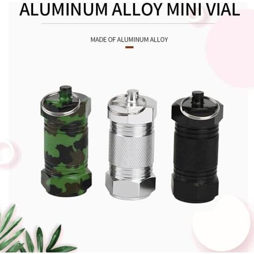 2Pcs Aluminum Alloy Metal Medicine Pill Capsule Case Box Thread Opening Medicine Container Waterproof Home Outdoor Keychain