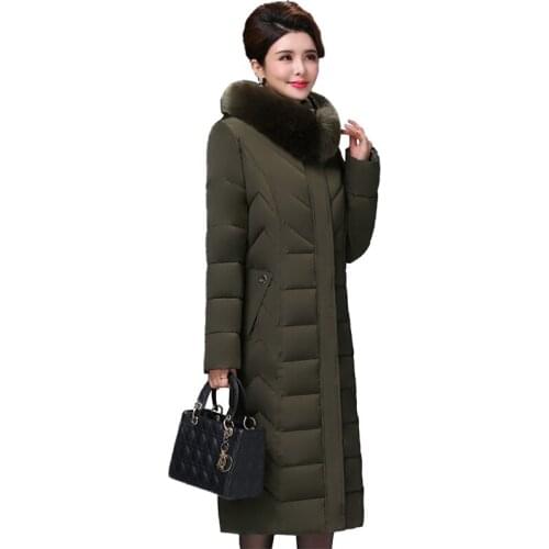2019 High quality Plus size 6XL Winter Parkas Women X-long Down cotton Coat Female Cotton-padded jacket Hooded Outerwear G545