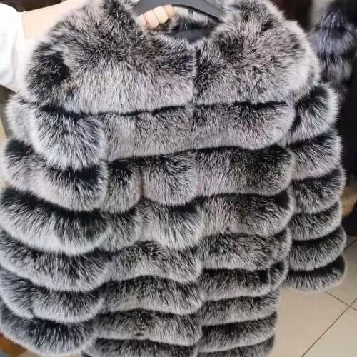 2021 new Womens Winter warm 100% natural fox fur leather grass coat real fox fur coat Long and short paragraph fashion luxury
