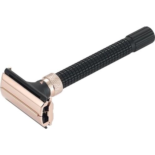 3 Colors Men Shaving Adjustable Safety Razor Double Edge Beard Trimmer Butterfly Open Brass Long Handle Manual Shaver