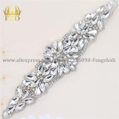 30pieces) Wholesale Hotfix Rose Gold Crystals Rhinestone Sequin Applique for Garment Dresses Headband Bridal Garters