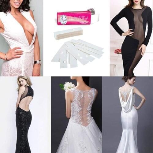 36Pcs Meters Double Sided Adhesive Safe Body Tape Clothing Clear Lingerie Bra Strip Waterproof Tape For Intimates Fashion