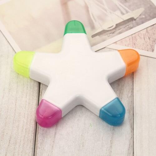 5colors/piece DIY Cute Kawaii Plastic Highlighter Pen Novelty Item For Kids Gift Korean Stationery Free Shipping