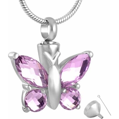 8497 Butterfly Urn Pendant - Memorial Ash Keepsake - Cremation Jewellery