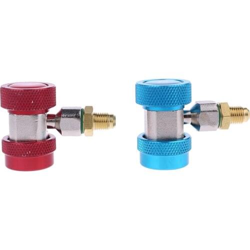 Car-Styling 2Pcs R134A H / L Adapters Quick Coupling Air Conditioner Coolant Adjustable New