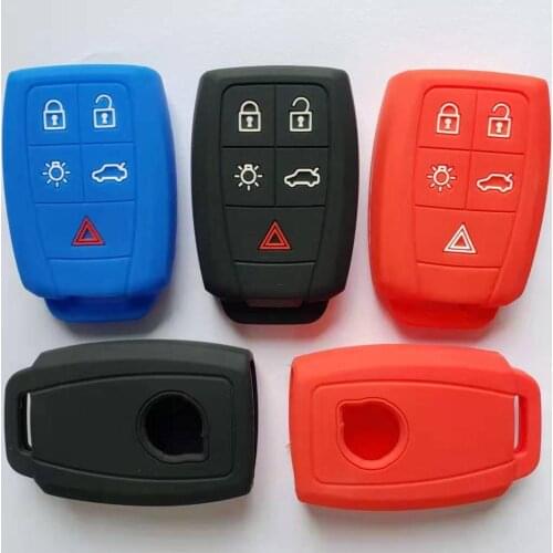 Car Key Case Protector Silicone For Volvo XC90 C70 S60 D5 V50 S40 C30 Smart Keyless Entry Cover 5 Button FOB Shell