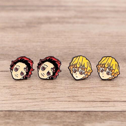 BG1143 Anime Demon Slayer Ghost Stud Earrings For Women Enamel Earrings Party Jewelry Gifts Girls