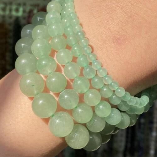 Natural Green Aventurine Jades Stone Beads For Jewelry Making Round Loose Beads Diy Bracelet Necklace Accessories 4 6 8 10 12mm